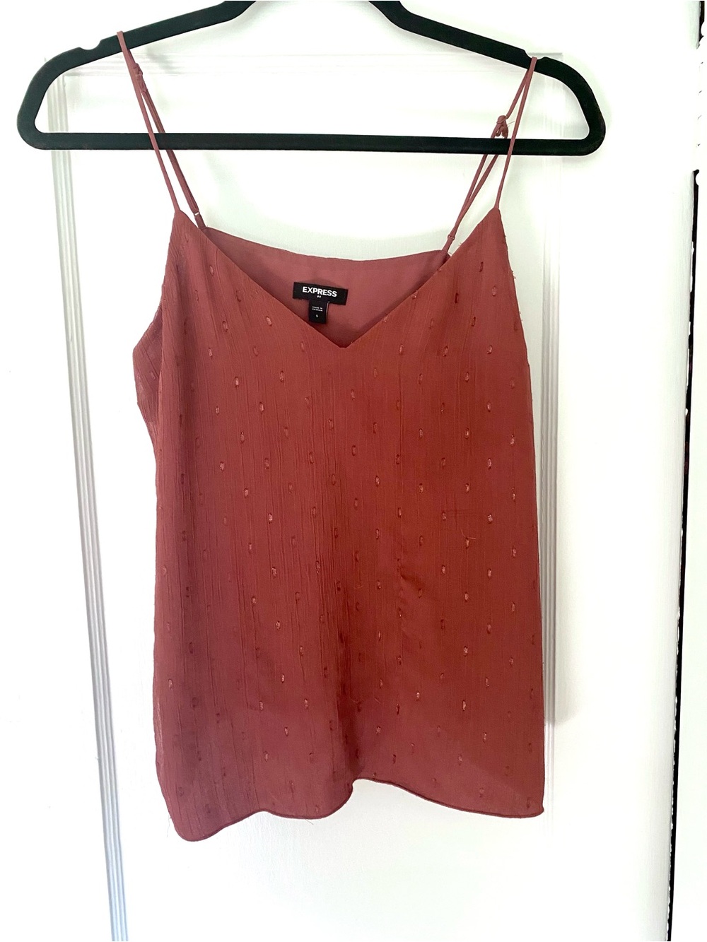 Express Rust Beaded Spaghetti-Strap Cami